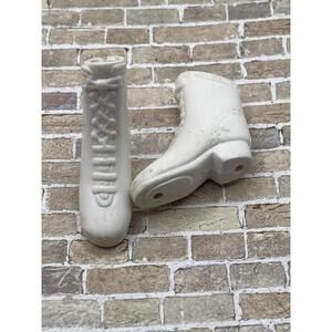 Vintage White Doll Lace Up Boots Fashion Doll Accessory BC5